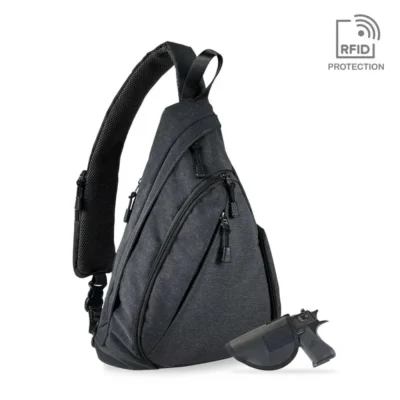Jessiejames Handbags Peyton Sling Shoulder Concealed Carry Backpack – Black