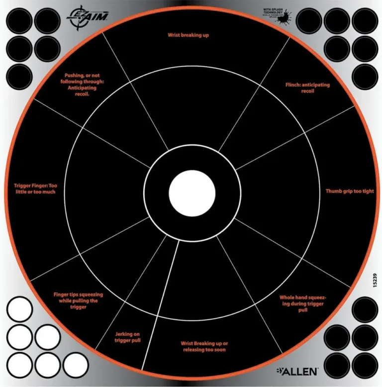 Allen 15239 EZ Aim Reflective Self-Adhesive Paper 12″ x 12″ Bullseye Black/Orang Allen 15239 EZ Aim Reflective Self-Adhesive Paper 12″ x 12″ Bullseye Black/Orang