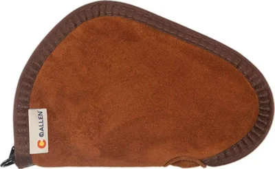 Suede Handgun Case Brown Lockable 8″