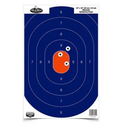 DIRTY BIRD12″ X 18″ BLUE/ORANGE OVAL SILHOUETTE TARGET – 50-PK