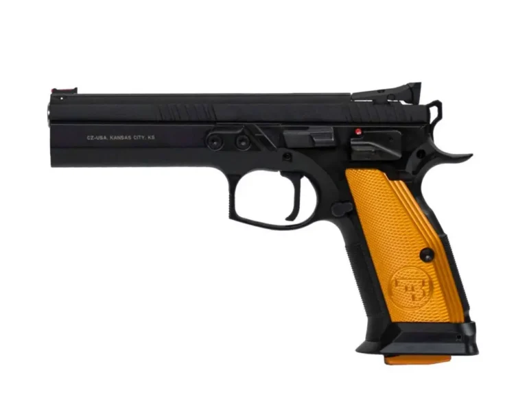 CZ 91260 CZ 75 Tactical Sport Orange 40 S&W 5.40″ 17+1 Black Orange Aluminum Gri