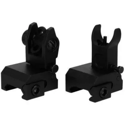 AR Front & Rear Same Plane/Low Profile Flip Up Iron Sights w/Dual