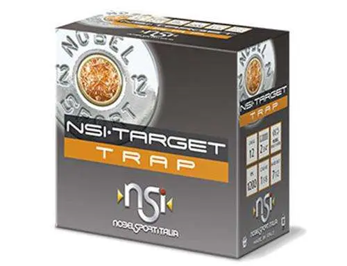 NSI Target Trap 12 gauge 2 3/4″ 1 1/8 OZ #7 1/2 Shot 1200fps 25/Rd NSI Target Trap 12 gauge 2 3/4″ 1 1/8 OZ #7 1/2 Shot 1200fps 25/Rd