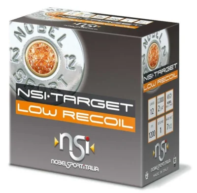 NSI Target Low Recoil 12 gauge 2 3/4″ 1 Oz #8 Shot 1200fps 25/Rd