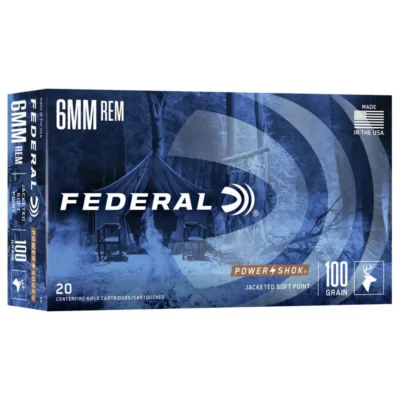 Federal 6B Power-Shok  6mm Rem 100 gr Jacketed Soft Point (JSP) 20 Bx/ 10 Cs