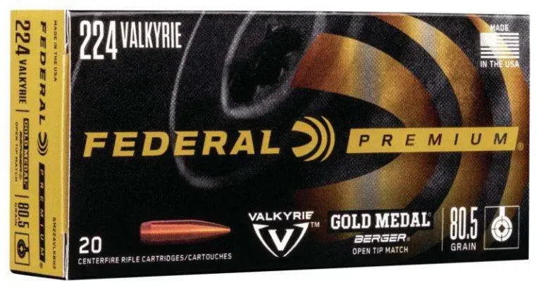 FEDERAL 224 VALKYRIE 80.5GR GOLD MEDAL BERGER AMMO 20RD FEDERAL 224 VALKYRIE 80.5GR GOLD MEDAL BERGER AMMO 20RD