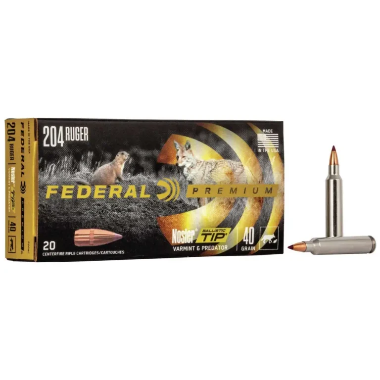 Federal P204C Premium V- Shok 204 Ruger 40 gr Nosler Ballistic Tip (NBT) 20 Bx/