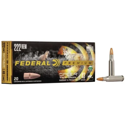 Federal P222D Premium V- Shok 222 Rem 43 gr TNT Green (TNTGRN) 20 Bx/ 10 Cs