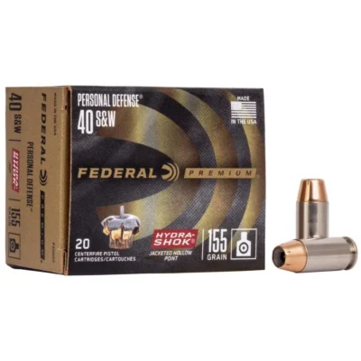Federal P40HS2 Premium Personal Defense 40 S&W 155 gr Hydra-Shok Jacketed Hollow