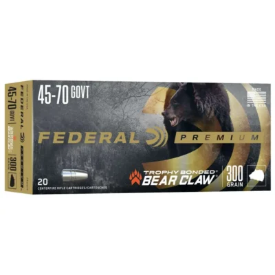Federal P4570T4 Premium  45-70 Gov 300 gr Trophy Bonded Bear Claw (TBBC) 20 Bx/