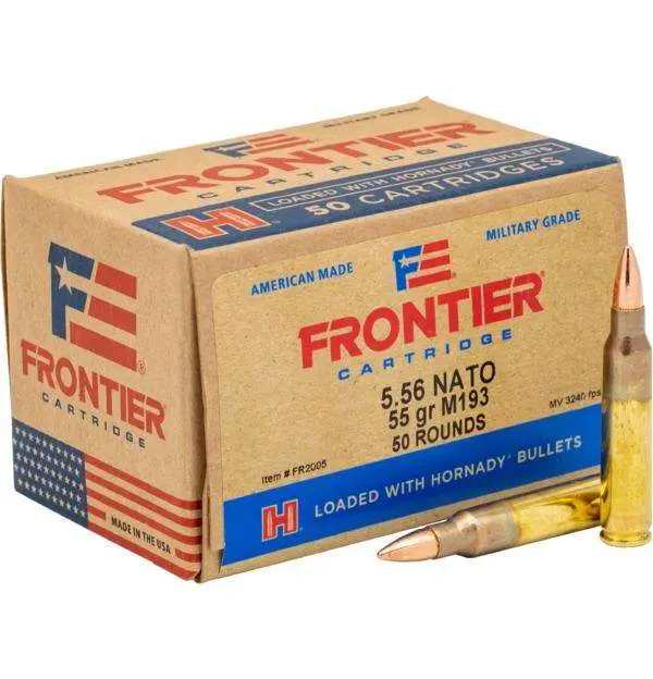 FRONTIER® 5.56 NATO FMJ M193 FULL METAL JACKET RIFLE AMMO FRONTIER 5.56MM NATO 55GR FMJ M193 FULL METAL JACKET 50/BOX FRONTIER® 5.56 NATO FMJ M193 FULL METAL JACKET RIFLE AMMO FRONTIER 5.56MM NATO 55GR FMJ M193 FULL METAL JACKET 50/BOX