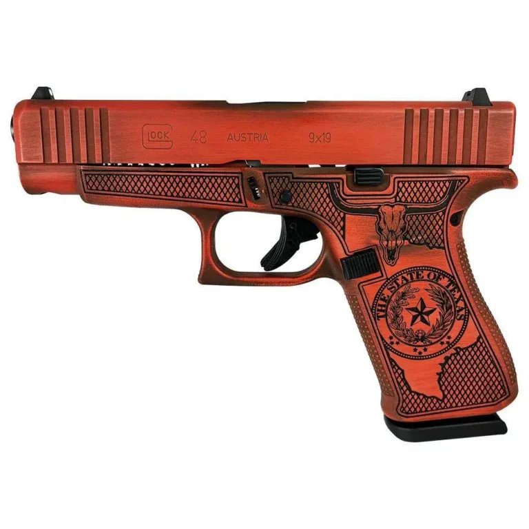 GLOCK 48 9MM BLACK FXD COMM-Texas Orange GLOCK 48 9MM BLACK FXD COMM-Texas Orange