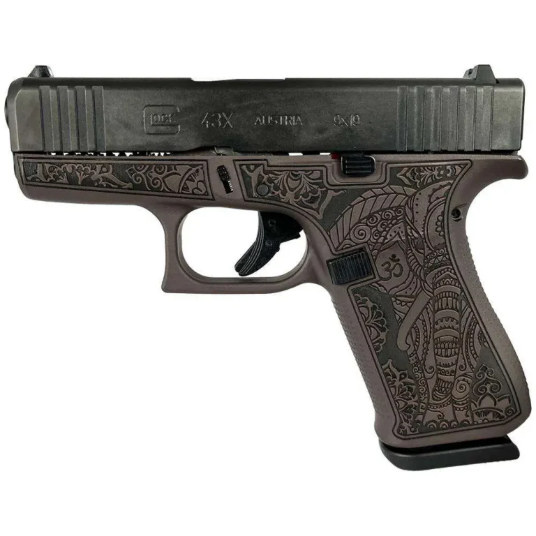 GLOCK 43X 9MM-Elephant Engraving Vortex Bronze