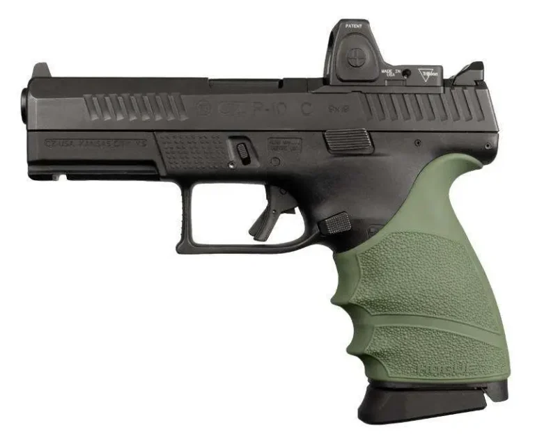 HandAll Beavertail Grip Sleeve CZ P-10 Compact 9mm OD Green HandAll Beavertail Grip Sleeve CZ P-10 Compact 9mm OD Green