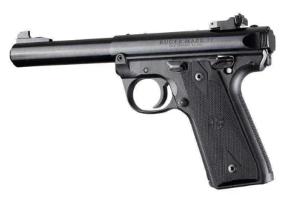 Ruger 22/45 MKIV Rubber Grip Panels Checkered W/Diamonds Black