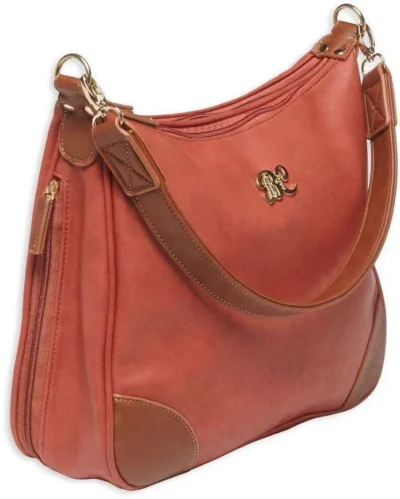 Bulldog BDP016 Hobo Style Purse Shoulder Universal Handgun Leather Red/Tan
