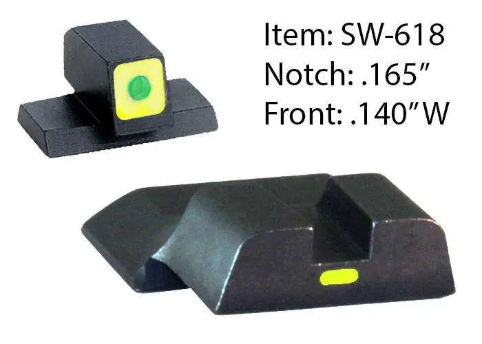 CAP SIGHT SET GREEN SQUARE FRONT &REAR S&W M&P SHLD CAP SIGHT SET GREEN SQUARE FRONT &REAR S&W M&P SHLD