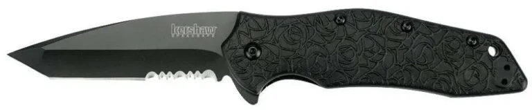 Kershaw Kuro Tanto Assisted Opening Knife (3.125″ Black Serr)