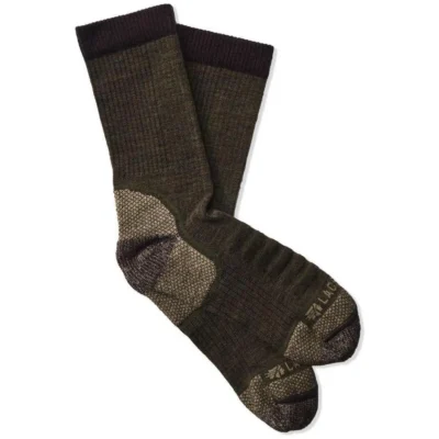 Lacrosse Men’s Copper Merino Socks Lightweight Crew Olive Large