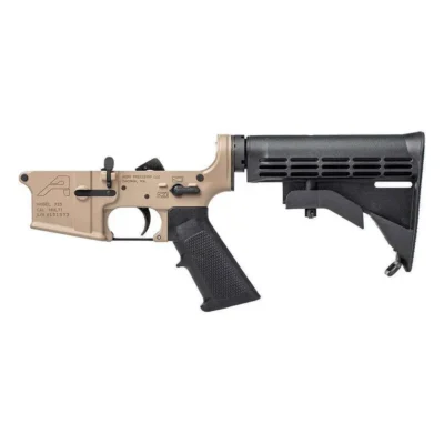 Aero Precision, AR15 Complete Lower receiver, w/A2 Grip/M4 Stock-FDE