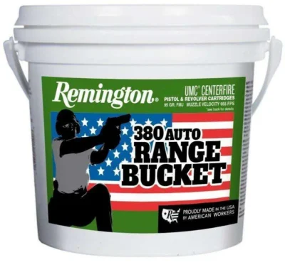 REMINGTON RANGE BUCKET UMC 380 AUTO 95GR FMJ AMMO 300RD