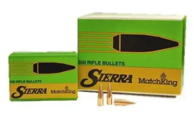 Sierra Bullet 30 Cal 125Gr Hp Match Bu MATCHKING 30 CALIBER (0.308”) 125GR HOLLOW POINT 500/BOX