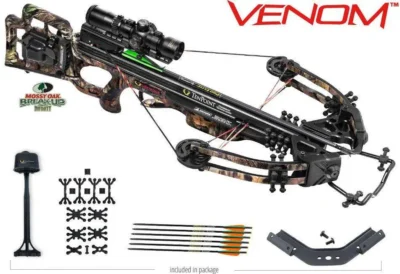Tenpoint Venom Xtra pkg RangeMaster Pro Scope ACUdraw50 LAMINATE 185# bolts
