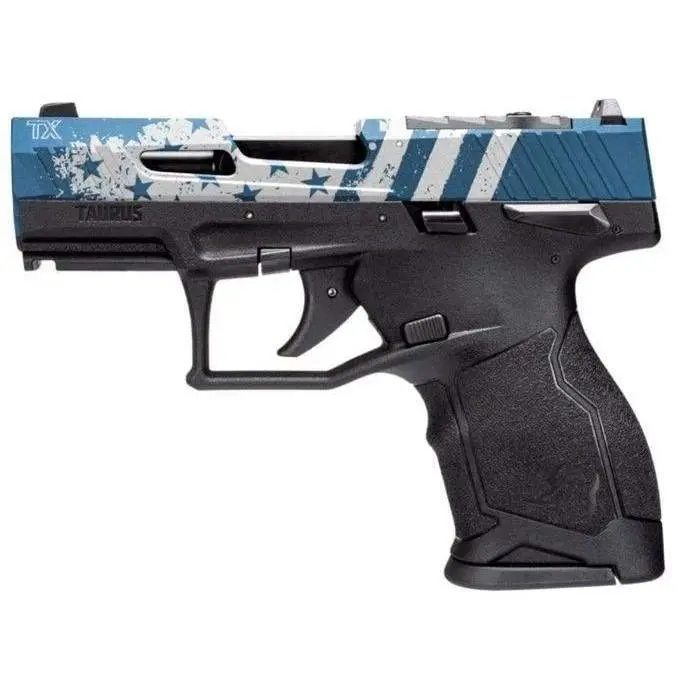 Taurus Tx-22 Compact 22lr 3.6″ Adj. 10-Shot Bk/blue Us Flag