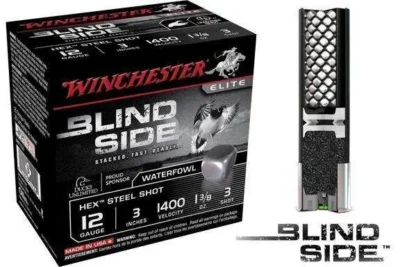 Winchester Ammo SBS1233 Blindside  12 Gauge 3″ 1 3/8 oz 3 Shot 25 Bx/ 10 Cs