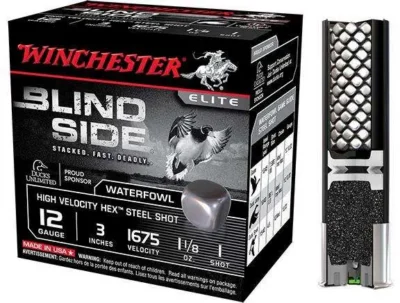 Winchester Ammo SBS123HV2 Blindside High Velocity 12 Gauge 3″ 1 1/8 oz 2 Shot 25