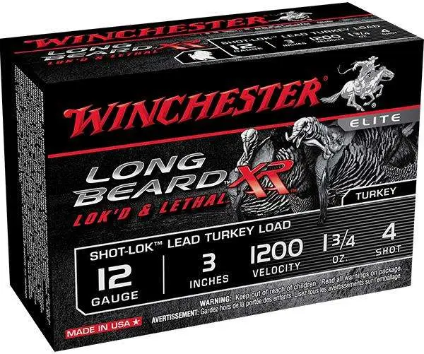 Winchester Ammo STLB123M4 Long Beard XR Shot-Lok Magnum 12 Gauge 3″ 1 7/8 oz 4 S Winchester Ammo STLB123M4 Long Beard XR Shot-Lok Magnum 12 Gauge 3″ 1 7/8 oz 4 S