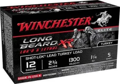 Winchester Ammo STLB125 Long Beard XR Shot-Lok 12 Gauge 2.75″ 1 1/4 oz 5 Shot 10