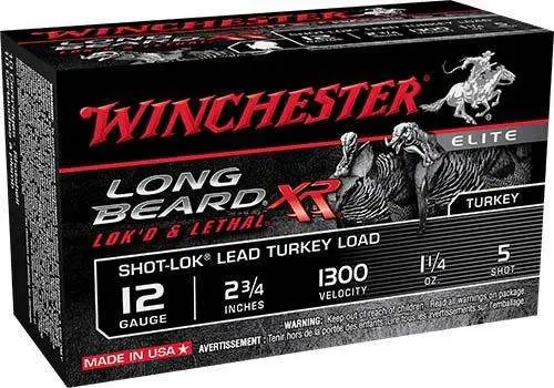 Winchester Ammo STLB125 Long Beard XR Shot-Lok 12 Gauge 2.75″ 1 1/4 oz 5 Shot 10 Winchester Ammo STLB125 Long Beard XR Shot-Lok 12 Gauge 2.75″ 1 1/4 oz 5 Shot 10