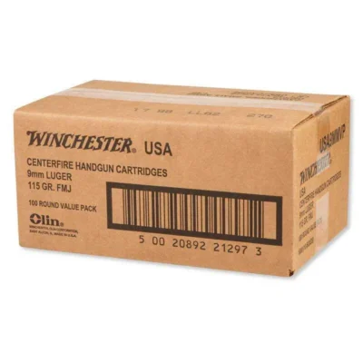 WN GOV 9MM 115 GR FMJ 1000 RD Case 10/100rd boxes