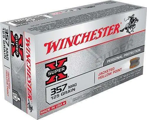 Winchester Ammo X3576P Super-X 357 Mag 125 gr Jacketed Hollow Point (JHP) 50 Bx Winchester Ammo X3576P Super-X 357 Mag 125 gr Jacketed Hollow Point (JHP) 50 Bx