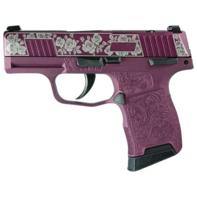 Sig P365-380-BSS-MS Nitron Pistol Full Black Cherry Roses