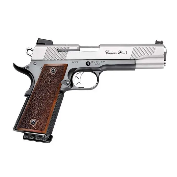 Smith & Wesson 178011 1911 Pro 45 ACP 5″ 8+1 Black Stainless Steel Slide Wood Gr Smith & Wesson 178011 1911 Pro 45 ACP 5″ 8+1 Black Stainless Steel Slide Wood Gr