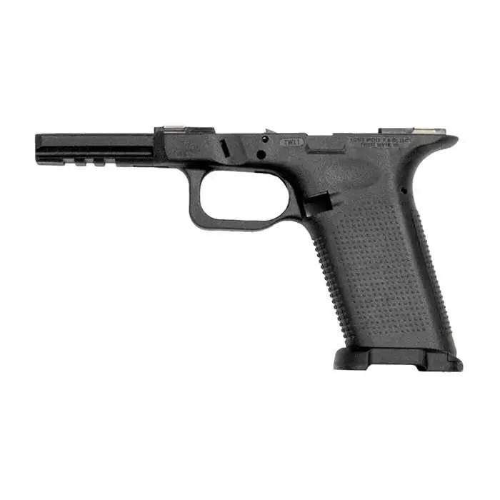 Lone Wolf Distributors, Timber Wolf, Bare Polymer Pistol Frame, Striker Fired, Semi-automatic, Polymer Frame Pistol, Large Frame w/ Texture, 45 ACP/10MM, Black, Integral Locking System, Fits Gen3/Gen4 Glock 20/21/40/41 Slides