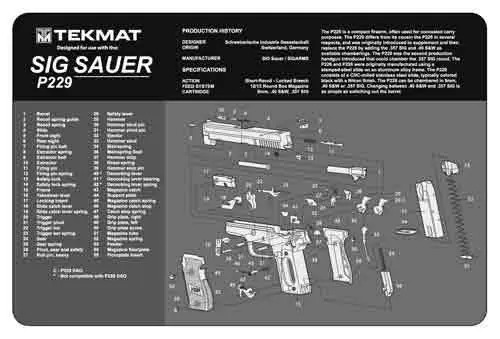 BECK TEK, LLC (TEKMAT) TEKR17SIGP229 Sig Sauer P229 Handgun cleaning mat 11″x17 BECK TEK, LLC (TEKMAT) TEKR17SIGP229 Sig Sauer P229 Handgun cleaning mat 11″x17