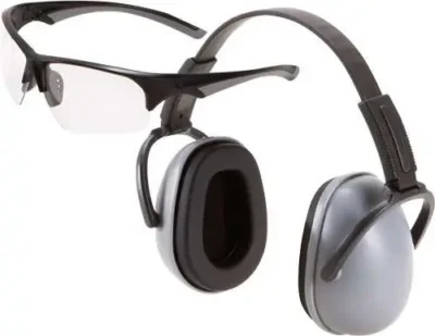 Allen 2229 Passive Muff & Eye Protection Combo  23 dB Gray