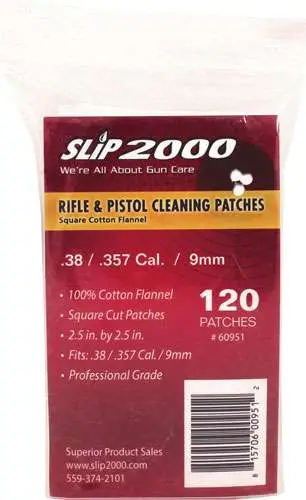 SLIP 2000 (SPS MARKETING) 60951 Rifle and Handgun Cleaning Patches .38/.357/9mm/ SLIP 2000 (SPS MARKETING) 60951 Rifle and Handgun Cleaning Patches .38/.357/9mm/