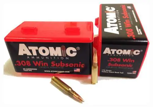 Atomic 00430 Rifle Subsonic 308 Win 175 gr SubSonic 50 Bx/ 10 Cs Atomic 00430 Rifle Subsonic 308 Win 175 gr SubSonic 50 Bx/ 10 Cs