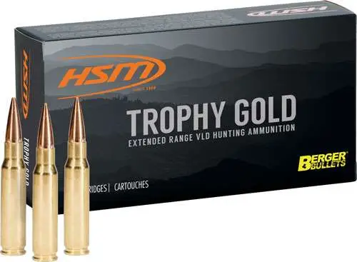 HSM BER65REM140V Trophy Gold  6.5 Rem Mag 140 gr Match Very Low Drag 20 Bx/ 20 C