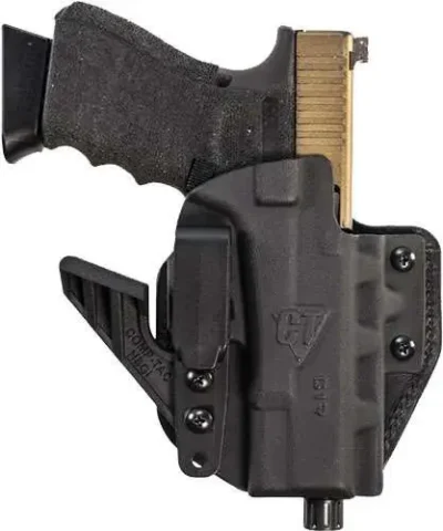 Comp-Tac C852GL261RBKN eV2 Max  Black Kydex/Leather IWB Glock 19 Gen 1-5 Right H