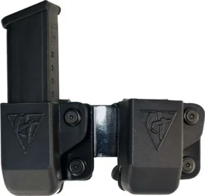 Comp-Tac Twin Mag Pouch Fits Glock 9mm/40S&W/45 GAP Kydex Black