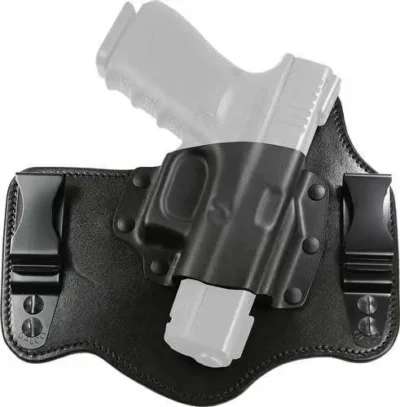 Galco KT600B KingTuk Deluxe Black Kydex/Leather IWB Fits Glock 42, 43 Right Hand