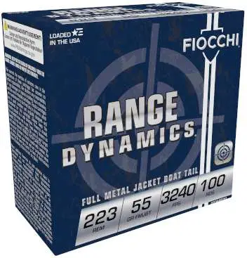 Fiocchi 223ARD10 Range Dynamics 223 Rem 55 gr Full Metal Jacket Boat Tail (FMJB Fiocchi 223ARD10 Range Dynamics 223 Rem 55 gr Full Metal Jacket Boat Tail (FMJB