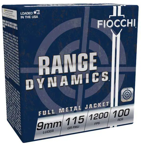Fiocchi 9ARD100 Range Dynamics 9mm Luger 115 gr Full Metal Jacket (FMJ) 100 Bx/ Fiocchi 9ARD100 Range Dynamics 9mm Luger 115 gr Full Metal Jacket (FMJ) 100 Bx/