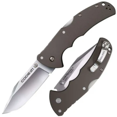 Cold Steel Code-4 Clip Point Lockback Knife (3.5″ Satin)