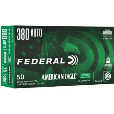FEDERAL 380 AUTO 75GR LEAD FREE BALL AMMO 50RD